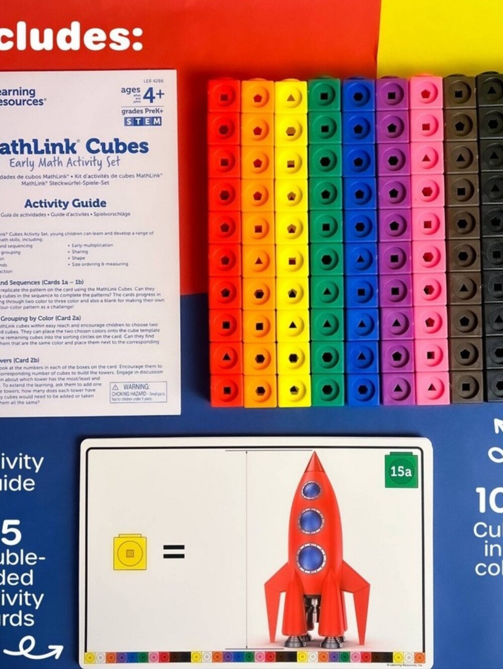 Learning Resources MathLink Cubes Early Math Activity Set 115pc LER4286 NEW NIB - Picture 5 of 11